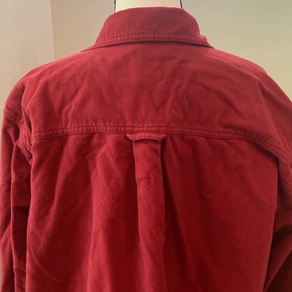 Mens Eddie Bauer red flannel chamois button down soft layering workwear - Picture 5 of 6